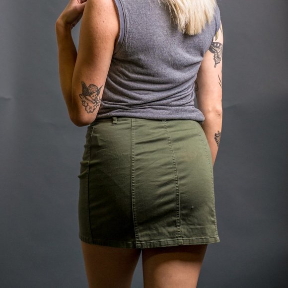 Olive Green High Waisted Skirt by Forever 21 - Picture 5 of 5